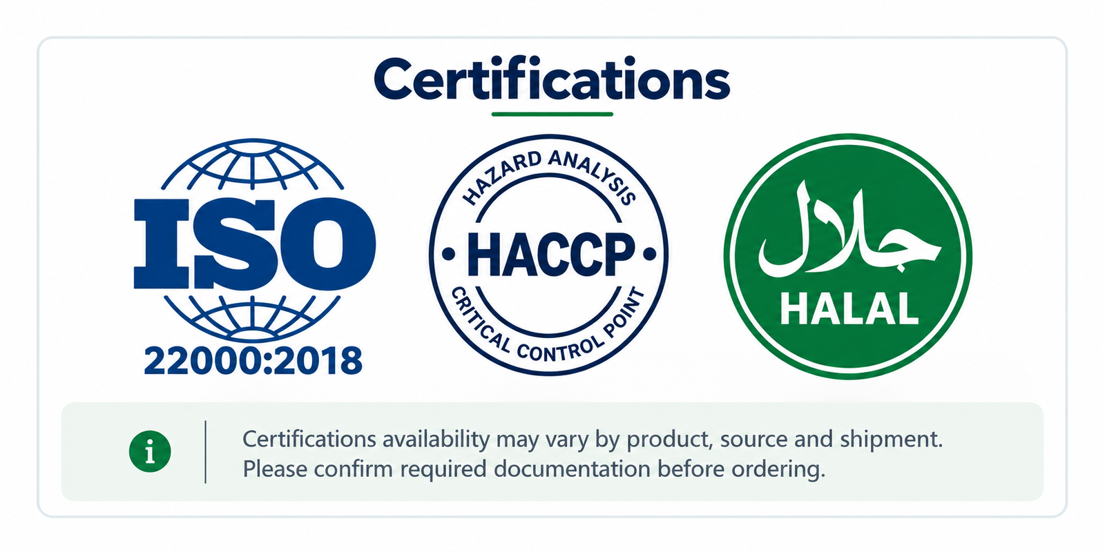 Certification information